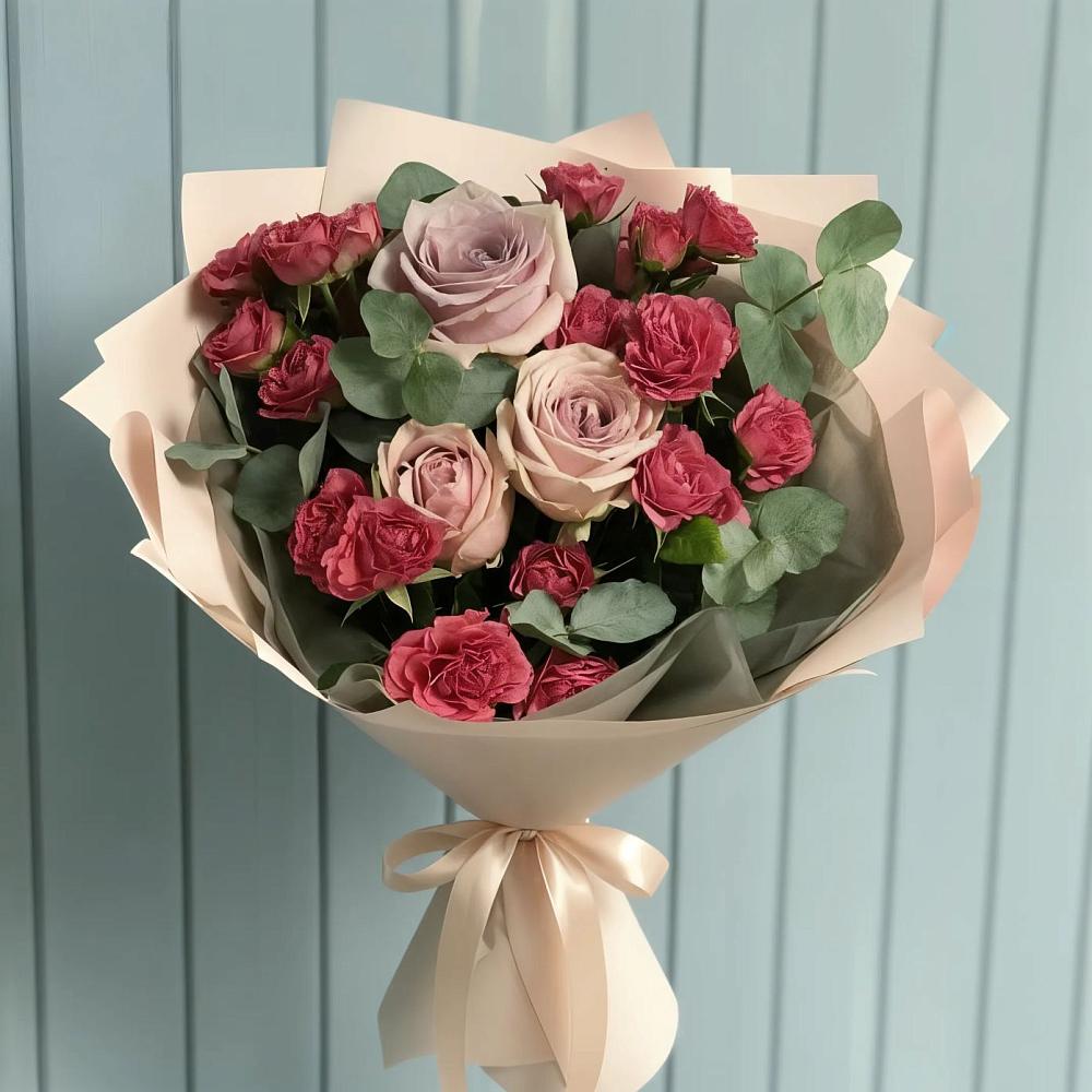 Букет цветов из: Гвоздики и Розы в Знаменском Омской области