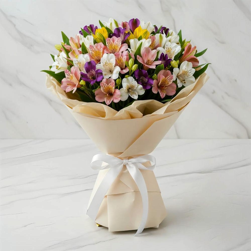 Букет цветов из: Альстромерии в Знаменском Омской области