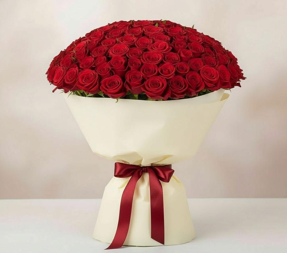 Букет 101 Красная роза Милано в Знаменском Омской области