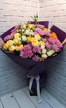 Букет цветов из:  Хризантемы и Розы в Знаменском Омской области