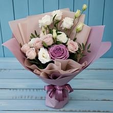 Букет цветов из:  Розы и Лизиантусы #REPLACE_PRED# Знаменском Омской области