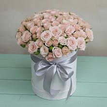 Цветочная композиция из Розы в шляпной коробке #REPLACE_PRED# Знаменском Омской области