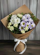 Букет цветов из:  Хризантемы и Розы в Знаменском Омской области