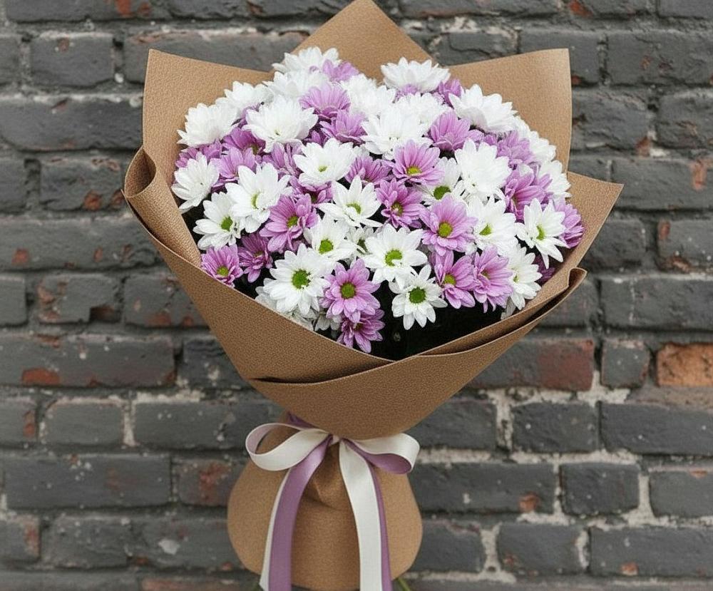 Букет цветов из: Хризантемы в Знаменском Омской области
