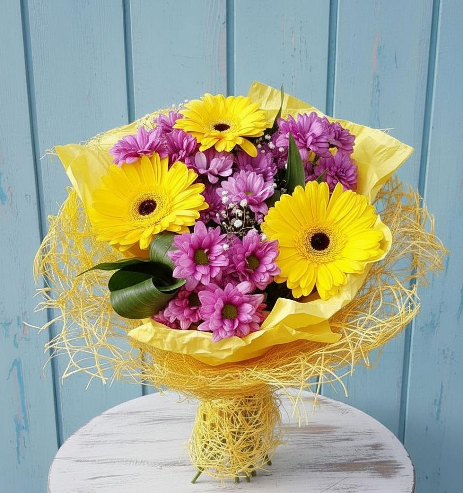 Букет цветов из: Хризантемы и Герберы в Знаменском Омской области