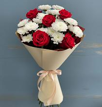 Букет цветов из:  Розы и Хризантемы #REPLACE_PRED# Знаменском Омской области