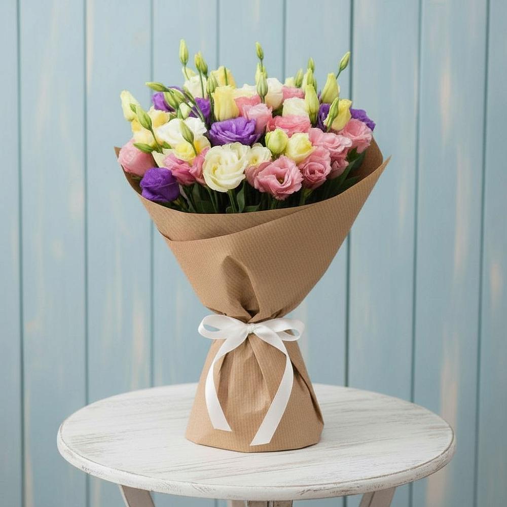 Букет цветов из: Лизиантусы в Знаменском Омской области