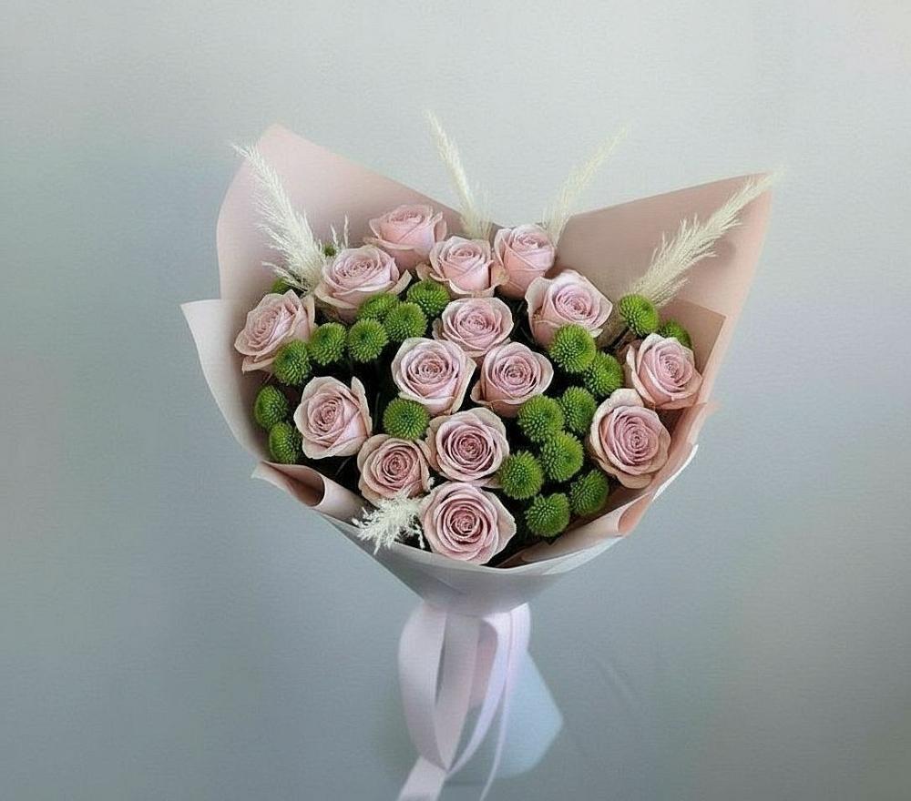 Букет цветов из: Розы и Хризантемы в Знаменском Омской области