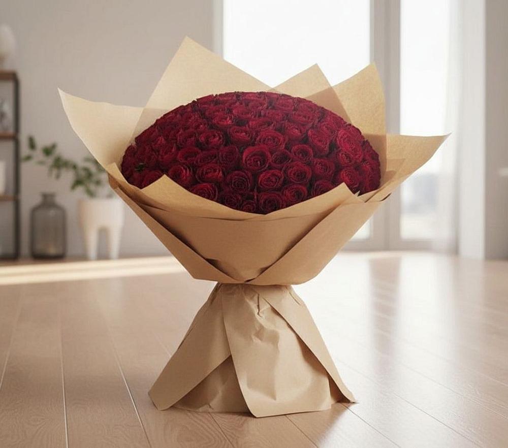 Букет 101 Красная роза в Знаменском Омской области