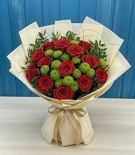 Букет цветов из:  Розы и Хризантемы в Знаменском Омской области