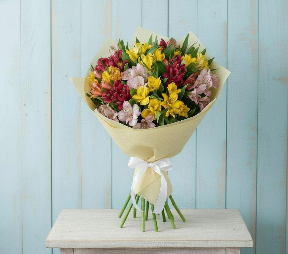 Букет цветов из: Альстромерии в Знаменском Омской области