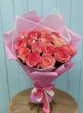 Букет 15 Розовых роз Равель #REPLACE_PRED# Знаменском Омской области