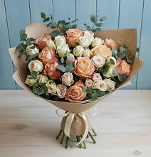 Букет цветов из:  Альстромерии и Розы в Знаменском Омской области