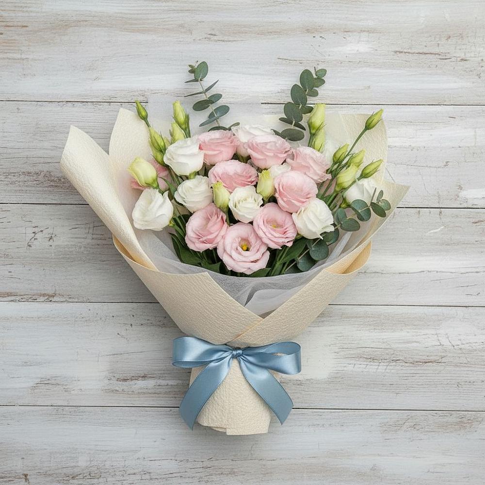 Букет цветов из: Лизиантусы в Знаменском Омской области